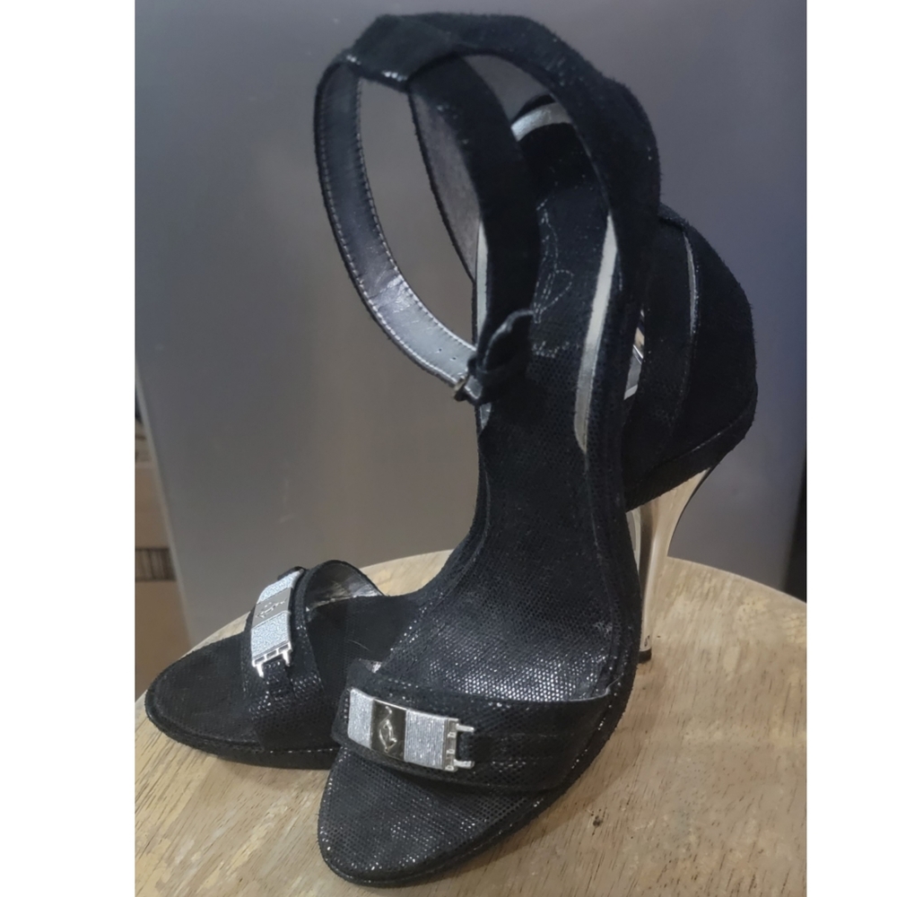Baby Phat Black and Silver Stiletto heels. US 8